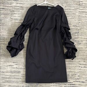 Elegant Black Dress with Ruffled Sleeves